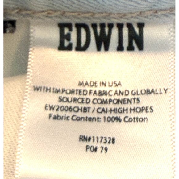 Edwin 1947 Women's Cai High Waisted Straight Leg Jean High Hopes Size 24 NWT - Picture 7 of 10
